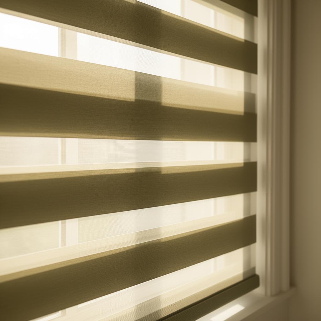 Premium zebra roller shades filtering warm light